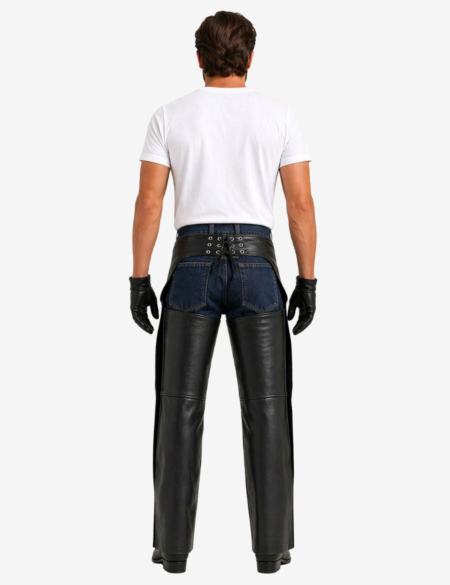 Titan Classic Black Mens Motorcycle Chaps