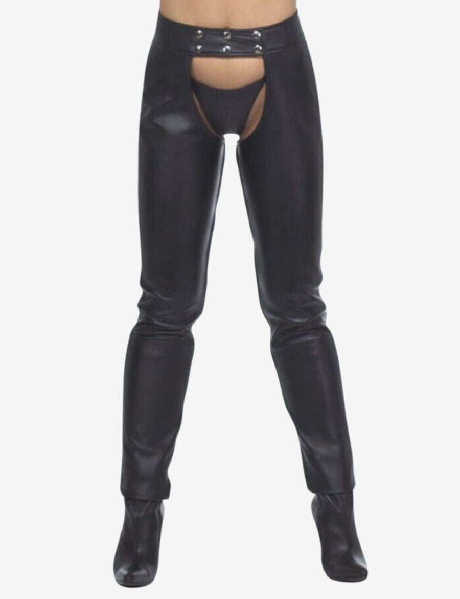 Womens Slim Fit Leather Assless Chaps