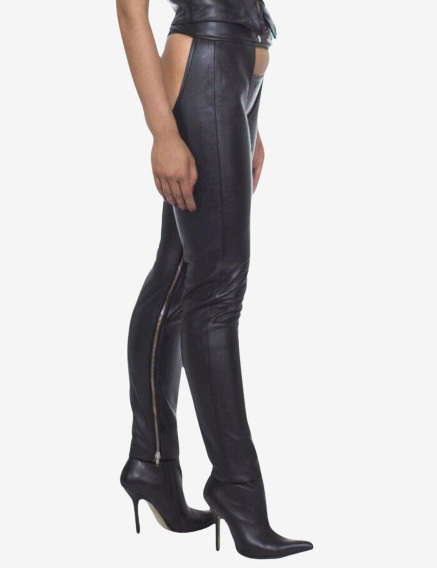 Womens Slim Fit Leather Assless Chaps